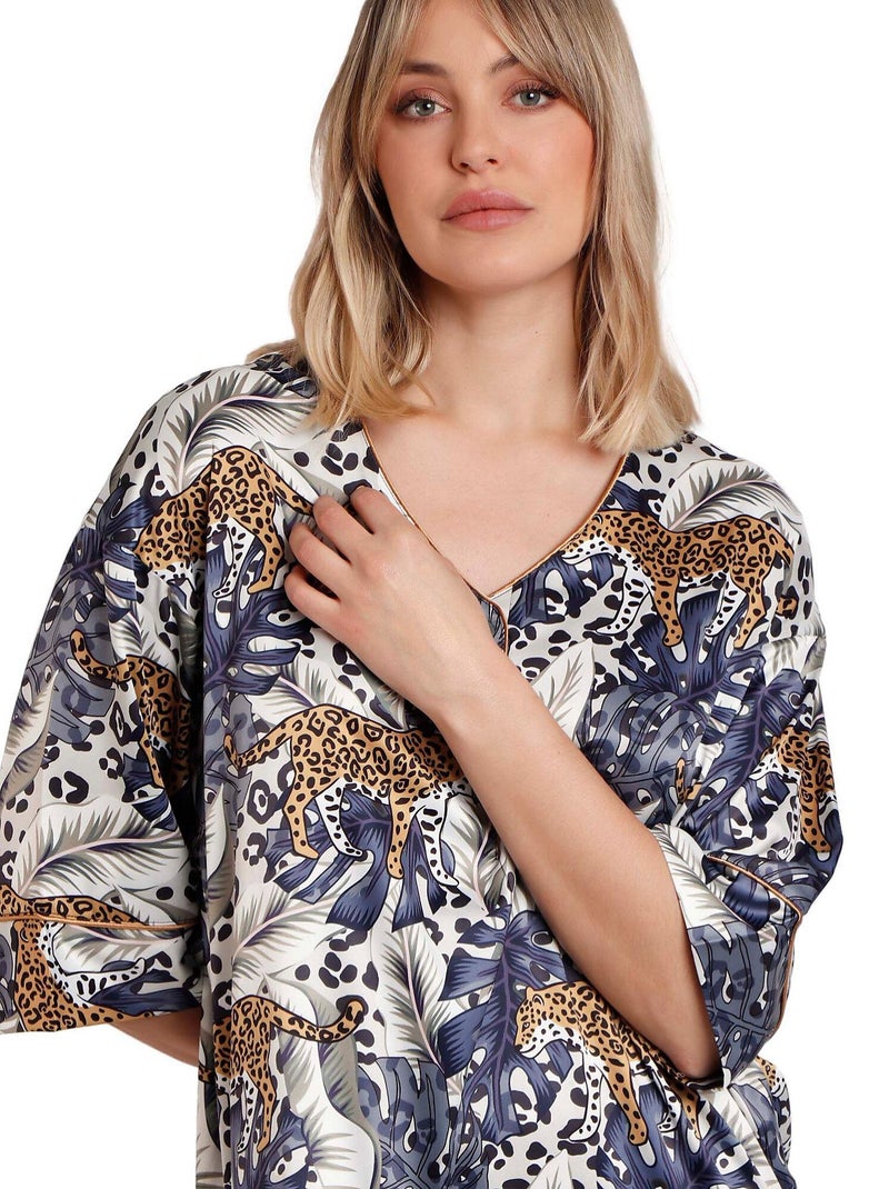ADMAS LUXURY Camisola Manga Francesa Luxury Leopard para Mujer Multicolor - Kiabi