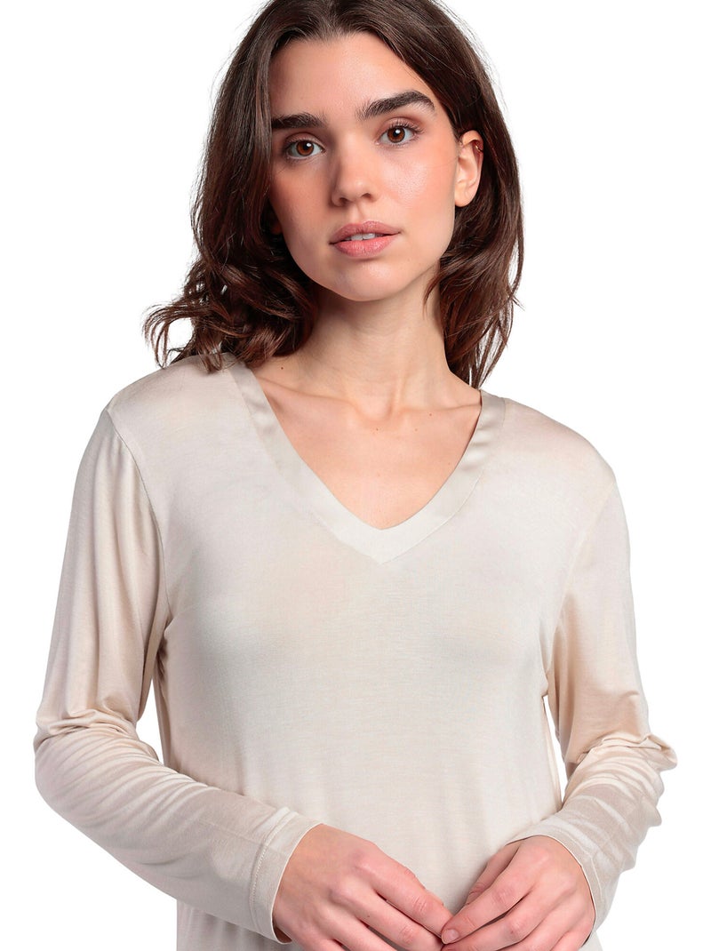 ADMAS LUXURY Camisola Manga Larga Luxury Lisos para Mujer Crudo - Kiabi