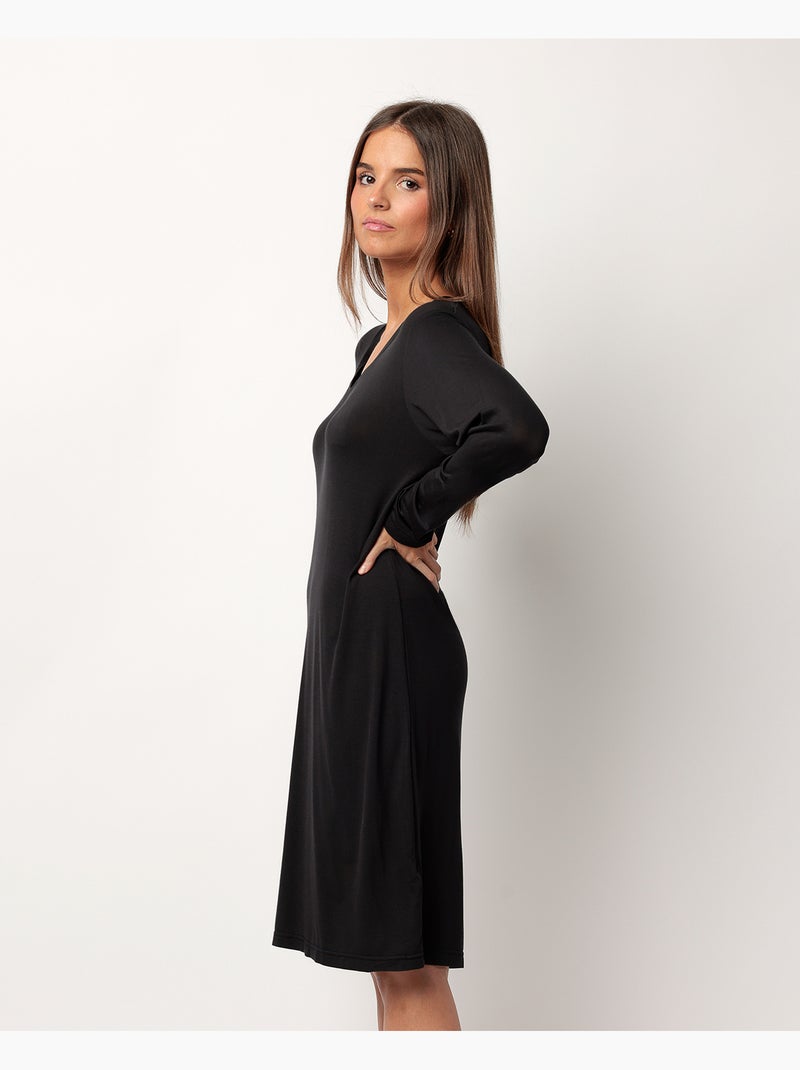 ADMAS LUXURY Camisola Manga Larga Luxury Lisos para Mujer Negro - Kiabi