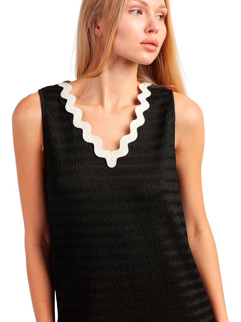 ADMAS LUXURY Camisola Sin mangas Luxe Waves para Mujer Negro - Kiabi
