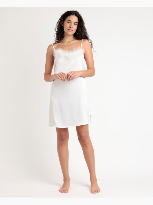 ADMAS LUXURY Camisola Tirantes Novia Plumas Marabu para Mujer - Kiabi
