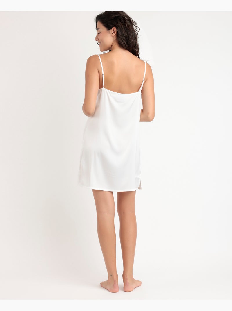 ADMAS LUXURY Camisola Tirantes Novia Plumas Marabu para Mujer Blanco - Kiabi