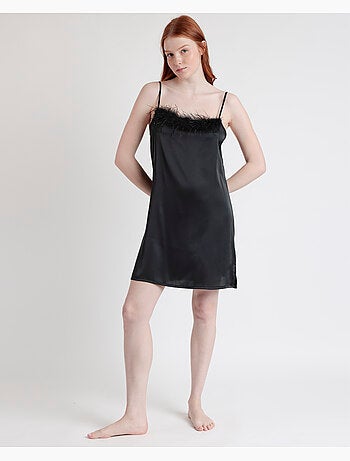 ADMAS LUXURY Camisola Tirantes Novia Plumas Marabu para Mujer