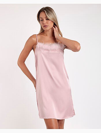 ADMAS LUXURY Camisola Tirantes Novia Plumas Marabu para Mujer
