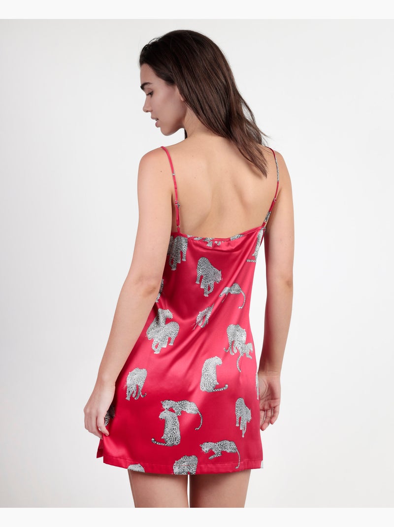 ADMAS LUXURY Camisola Tirantes Satinada Jungle Fever para Mujer Rosa fucsia - Kiabi