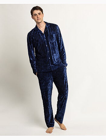 ADMAS LUXURY Pijama Abierto Manga Larga Luxe Stripes para Hombre