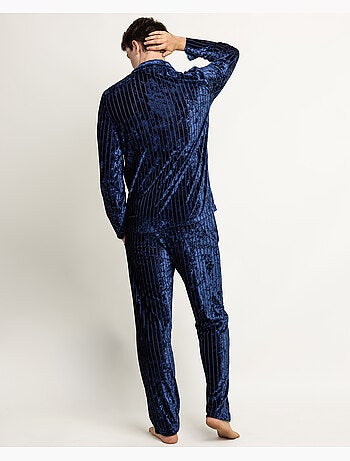 ADMAS LUXURY Pijama Abierto Manga Larga Luxe Stripes para Hombre