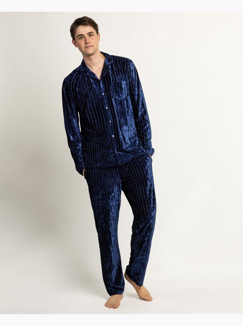 ADMAS LUXURY Pijama Abierto Manga Larga Luxe Stripes para Hombre - Kiabi ADMAS LUXURY Pijama Abierto Manga Larga Luxe Stripes para Hombre - Kiabi