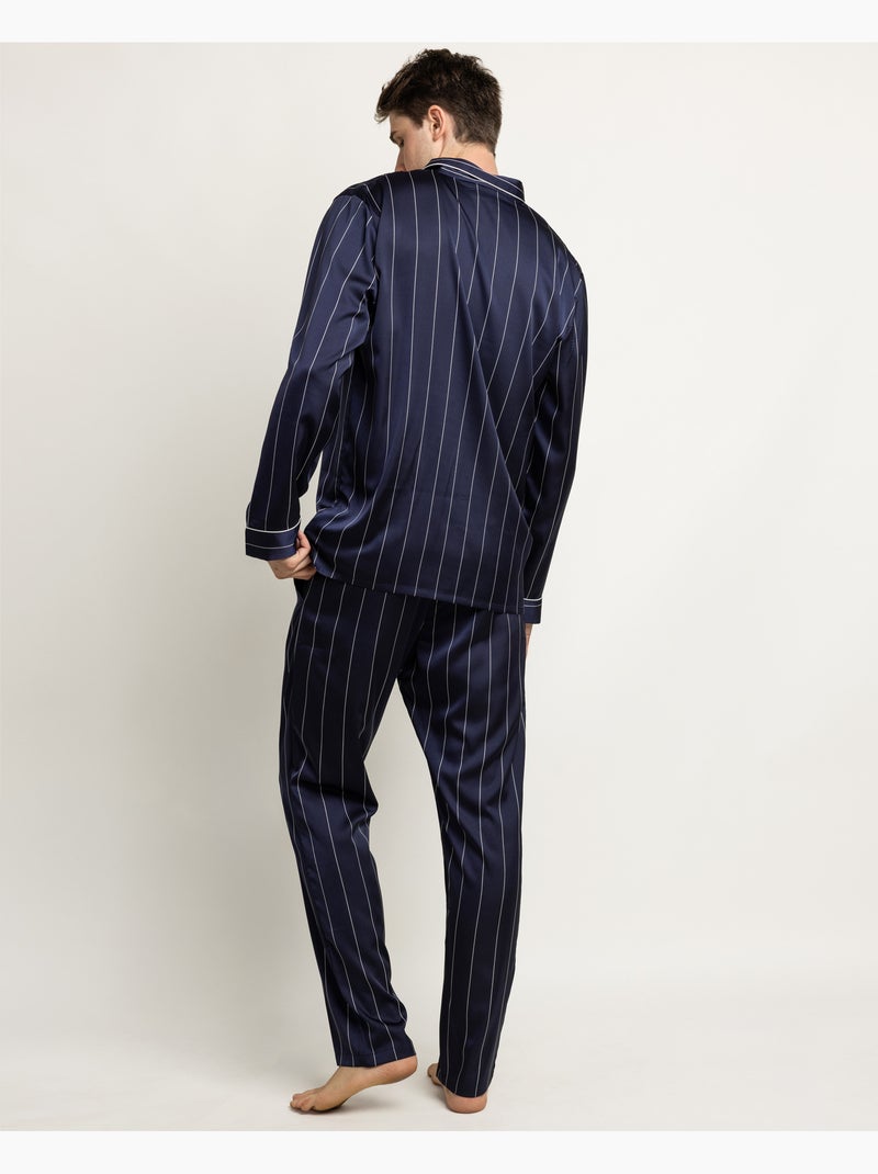 ADMAS LUXURY Pijama Abierto Manga Larga Luxury Diplomatic para Hombre Azul marino - Kiabi