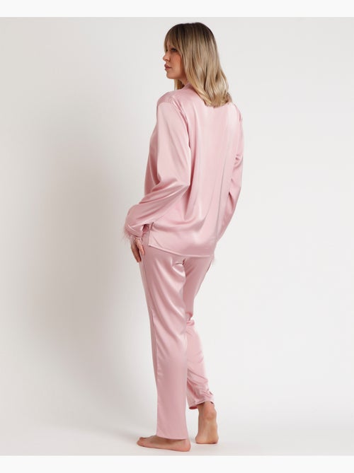 ADMAS LUXURY Pijama Abierto Manga Larga Plumas Marabu Luxe para Mujer - Kiabi ADMAS LUXURY Pijama Abierto Manga Larga Plumas Marabu Luxe para Mujer - Kiabi