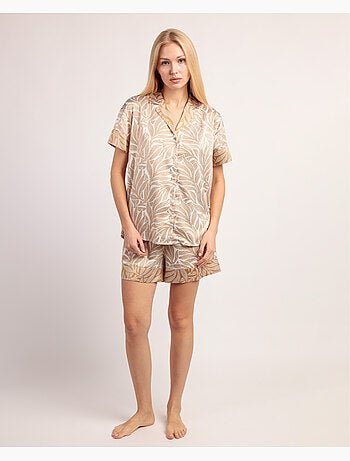 ADMAS LUXURY Pijama Manga Corta Luxe Leaves para Mujer