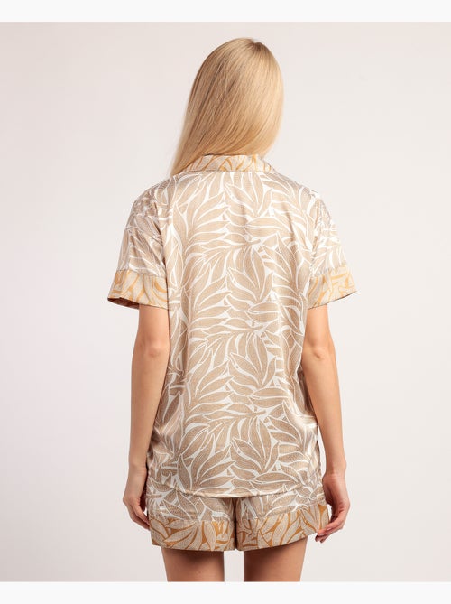 ADMAS LUXURY Pijama Manga Corta Luxe Leaves para Mujer - Kiabi