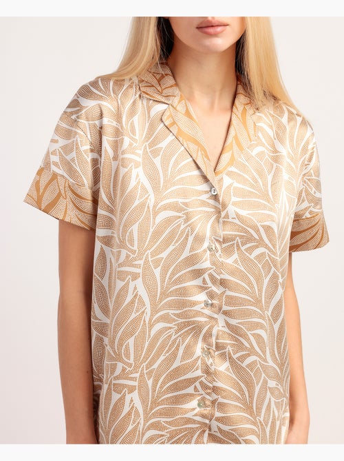 ADMAS LUXURY Pijama Manga Corta Luxe Leaves para Mujer - Kiabi