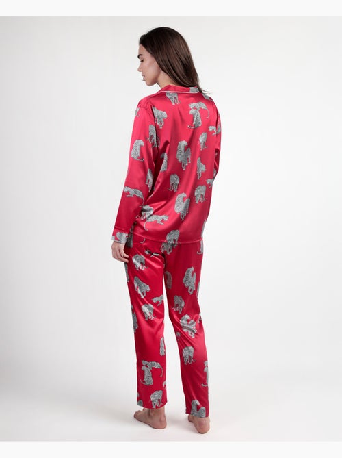 ADMAS LUXURY Pijama Manga Larga Abierto Satinado Jungle Fever para Mujer - Kiabi ADMAS LUXURY Pijama Manga Larga Abierto Satinado Jungle Fever para Mujer - Kiabi