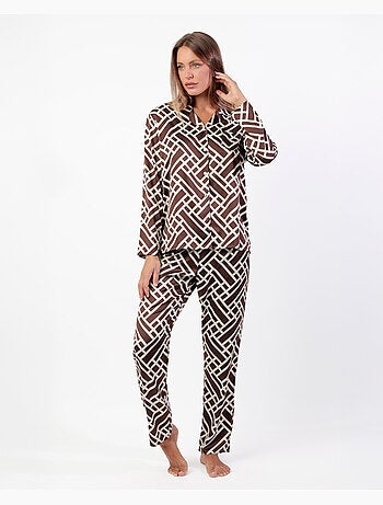 ADMAS LUXURY Pijama Manga Larga Luxe Geometric para Mujer