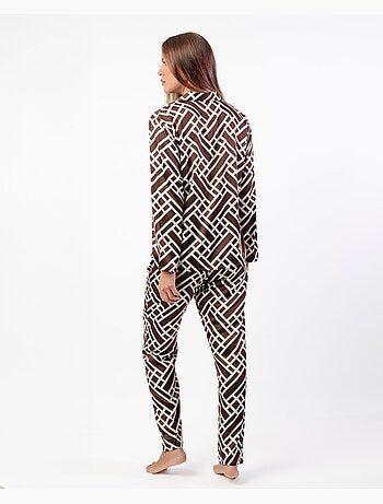 ADMAS LUXURY Pijama Manga Larga Luxe Geometric para Mujer