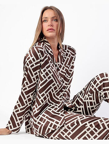 ADMAS LUXURY Pijama Manga Larga Luxe Geometric para Mujer