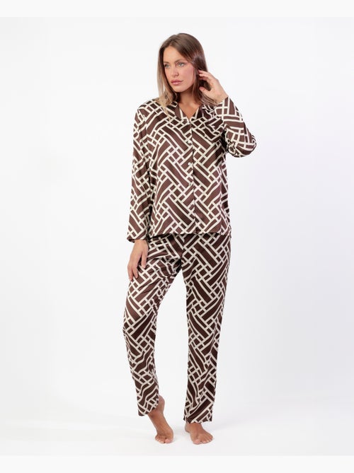 ADMAS LUXURY Pijama Manga Larga Luxe Geometric para Mujer - Kiabi