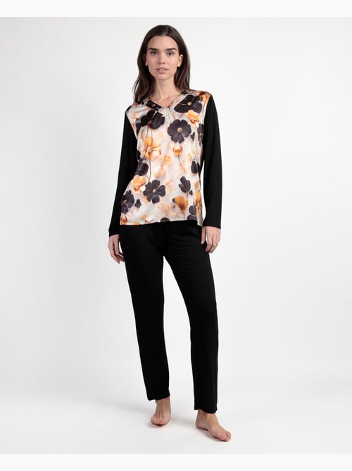 ADMAS LUXURY Pijama Manga Larga Luxury Flowers para Mujer - Kiabi ADMAS LUXURY Pijama Manga Larga Luxury Flowers para Mujer - Kiabi