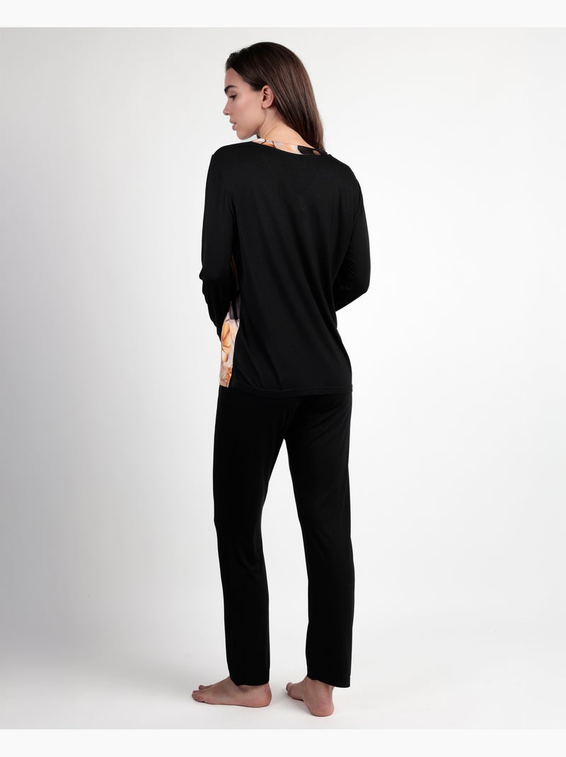 ADMAS LUXURY Pijama Manga Larga Luxury Flowers para Mujer Oro - Kiabi