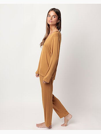 ADMAS LUXURY Pijama Manga Larga Luxury Lisos para Mujer