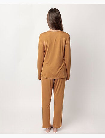 ADMAS LUXURY Pijama Manga Larga Luxury Lisos para Mujer