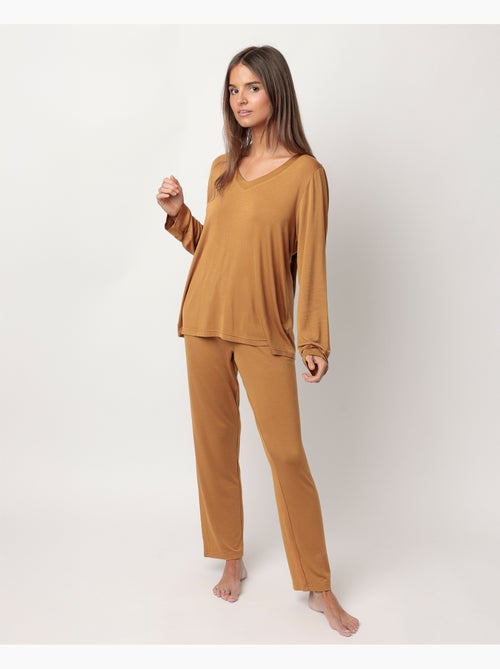 ADMAS LUXURY Pijama Manga Larga Luxury Lisos para Mujer - Kiabi ADMAS LUXURY Pijama Manga Larga Luxury Lisos para Mujer - Kiabi