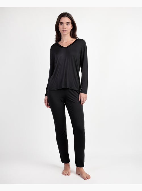 ADMAS LUXURY Pijama Manga Larga Luxury Lisos para Mujer - Kiabi