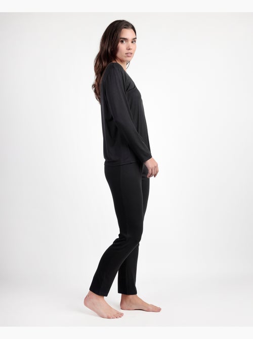 ADMAS LUXURY Pijama Manga Larga Luxury Lisos para Mujer - Kiabi