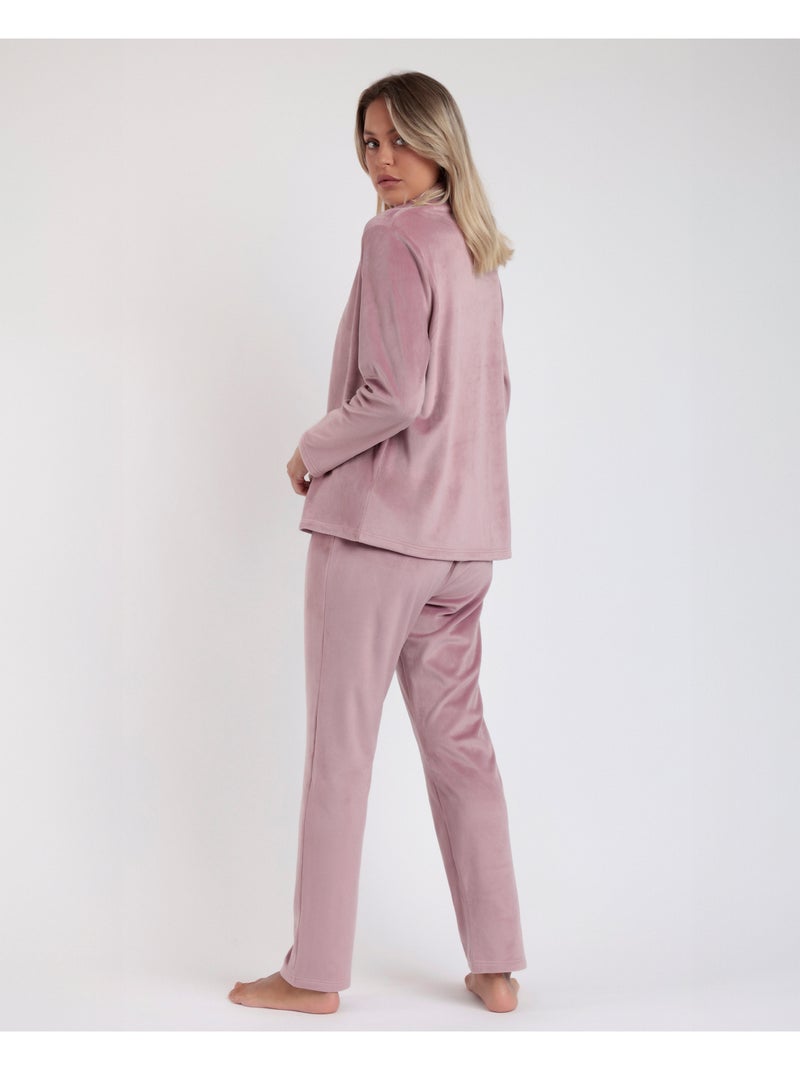 ADMAS LUXURY Pijama Manga Larga Velvet Tracksuit para Mujer Rosa claro - Kiabi
