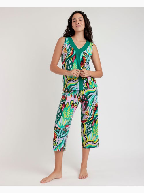 ADMAS LUXURY Pijama Sin Mangas Luxury Hippy para Mujer - Kiabi ADMAS LUXURY Pijama Sin Mangas Luxury Hippy para Mujer - Kiabi