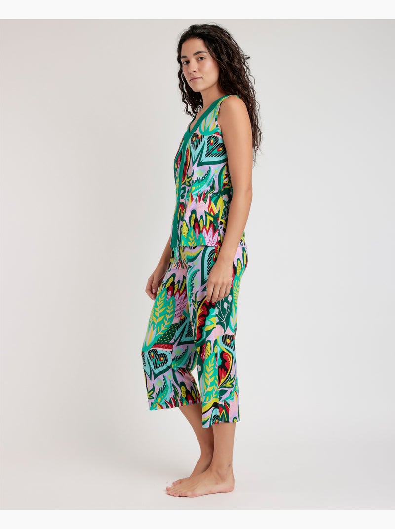 ADMAS LUXURY Pijama Sin Mangas Luxury Hippy para Mujer Multicolor - Kiabi