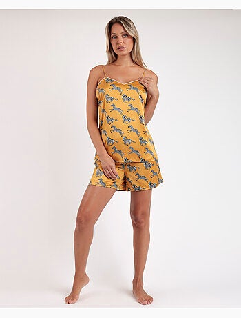 ADMAS LUXURY Pijama Tirantes Zebra Gold para Mujer