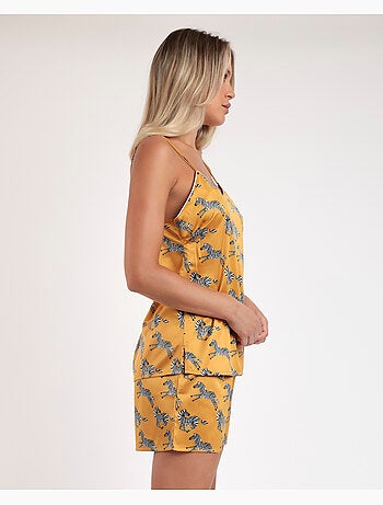 ADMAS LUXURY Pijama Tirantes Zebra Gold para Mujer