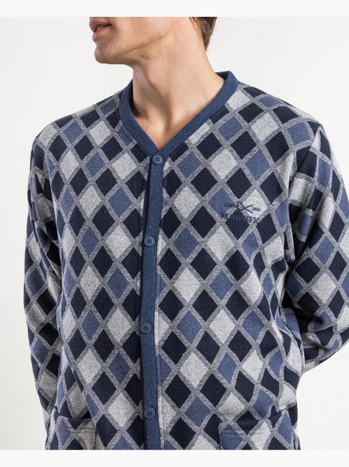 ADMAS MAGNIFIC Pijama Abierto Manga Larga Diamonds para Hombre - Kiabi