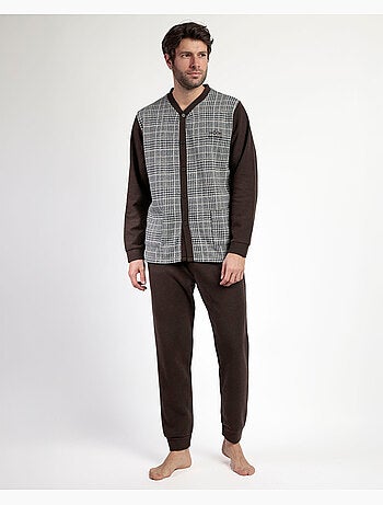 ADMAS MAGNIFIC Pijama Manga Larga Abierto Americano para Hombre