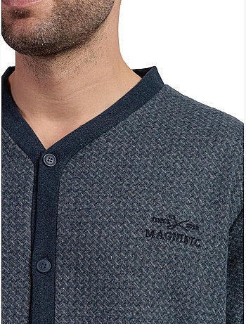 ADMAS MAGNIFIC Pijama Manga Larga Abierto Grigio para Hombre