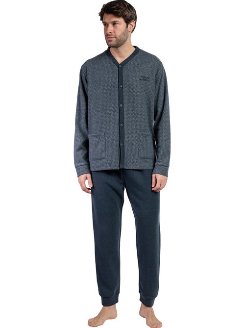 ADMAS MAGNIFIC Pijama Manga Larga Abierto Grigio para Hombre - Kiabi ADMAS MAGNIFIC Pijama Manga Larga Abierto Grigio para Hombre - Kiabi