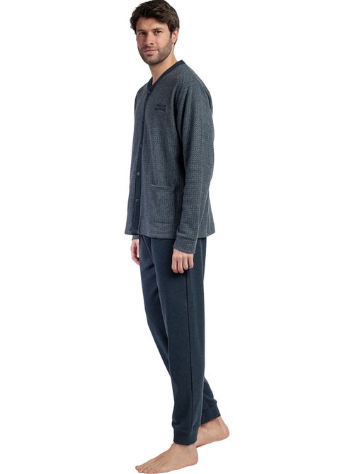 ADMAS MAGNIFIC Pijama Manga Larga Abierto Grigio para Hombre - Kiabi ADMAS MAGNIFIC Pijama Manga Larga Abierto Grigio para Hombre - Kiabi