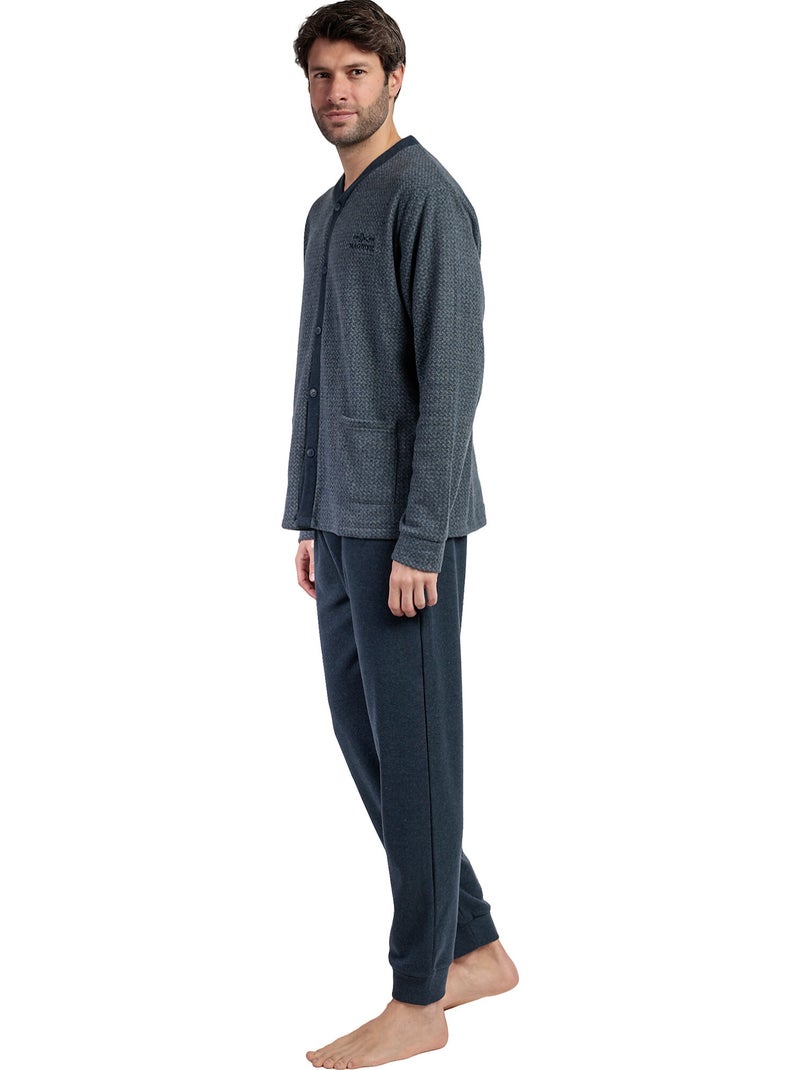 ADMAS MAGNIFIC Pijama Manga Larga Abierto Grigio para Hombre Gris - Kiabi