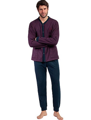 ADMAS MAGNIFIC Pijama Manga Larga Abierto Tapeta Claret para Hombre