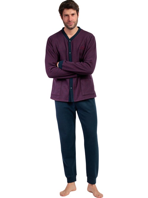 ADMAS MAGNIFIC Pijama Manga Larga Abierto Tapeta Claret para Hombre - Kiabi ADMAS MAGNIFIC Pijama Manga Larga Abierto Tapeta Claret para Hombre - Kiabi