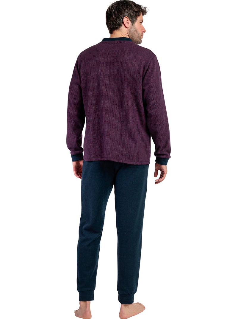 ADMAS MAGNIFIC Pijama Manga Larga Abierto Tapeta Claret para Hombre Burdeos - Kiabi