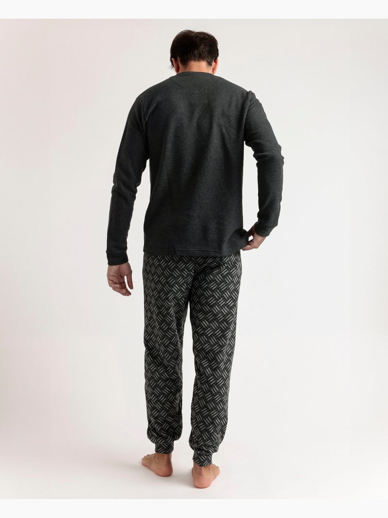 ADMAS MAGNIFIC Pijama Manga Larga Cross A para Hombre Gris - Kiabi