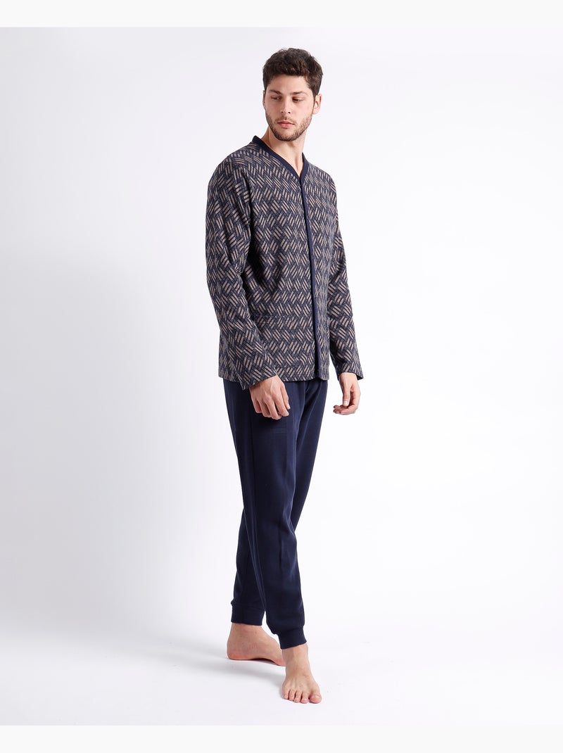 ADMAS MAGNIFIC Pijama Manga Larga Cross B para Hombre Azul marino - Kiabi
