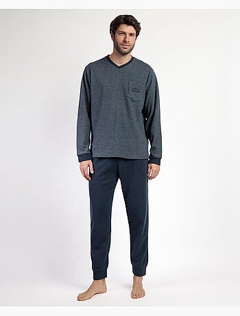ADMAS MAGNIFIC Pijama Manga Larga Pico Grigio para Hombre