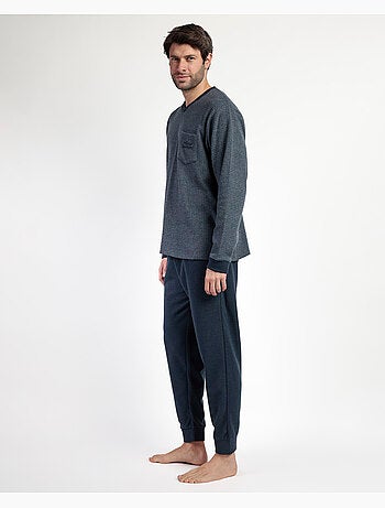 ADMAS MAGNIFIC Pijama Manga Larga Pico Grigio para Hombre