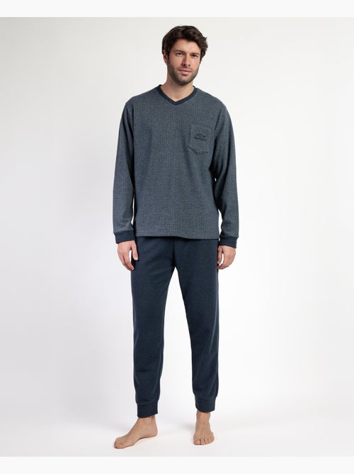 ADMAS MAGNIFIC Pijama Manga Larga Pico Grigio para Hombre - Kiabi ADMAS MAGNIFIC Pijama Manga Larga Pico Grigio para Hombre - Kiabi