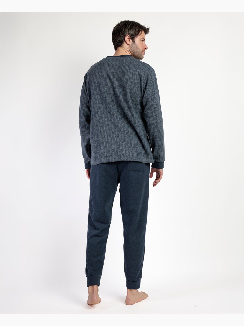 ADMAS MAGNIFIC Pijama Manga Larga Pico Grigio para Hombre Gris - Kiabi