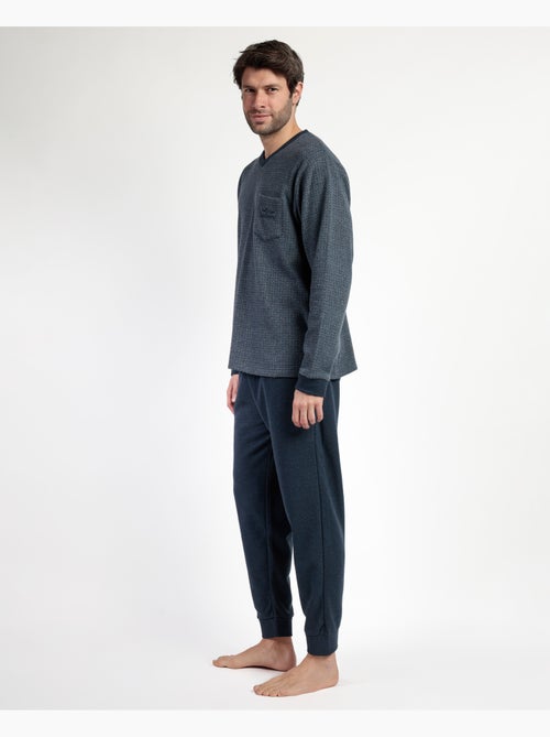 ADMAS MAGNIFIC Pijama Manga Larga Pico Grigio para Hombre - Kiabi ADMAS MAGNIFIC Pijama Manga Larga Pico Grigio para Hombre - Kiabi